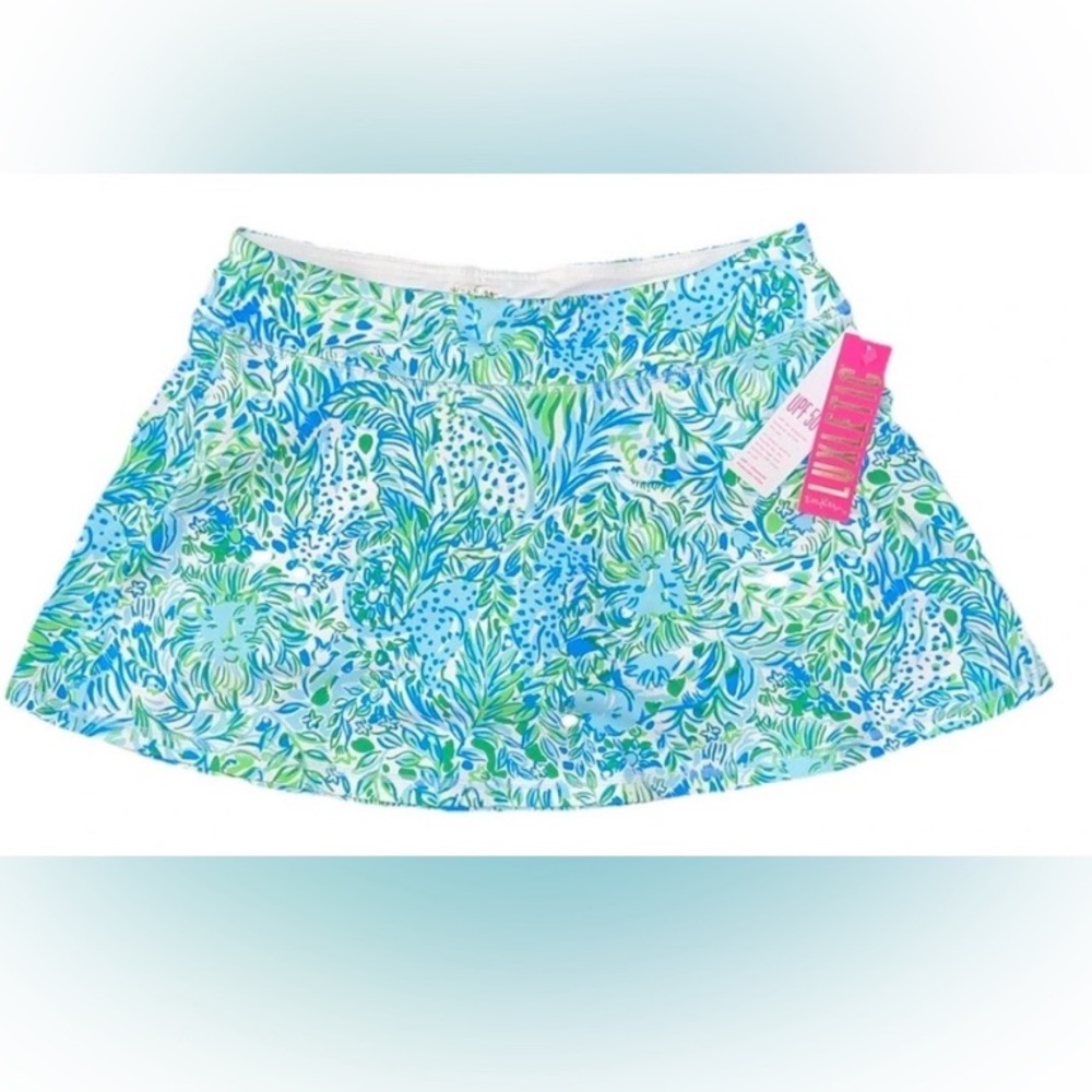 New Lilly Pulitzer UPF 50+ Luxletic Aila Skort Hydra blue Dandy Lions